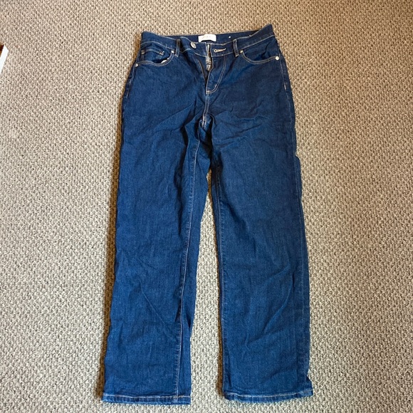 Straight high rise dark wash  Denim Jeans LOFT - Picture 2 of 5